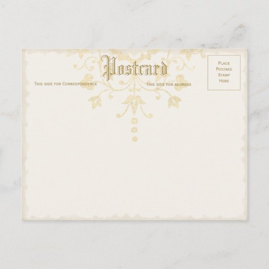 ヴィンテージ植物の蝶鳥絵はがき ポストカード (裏面)