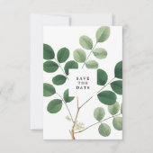 ヴィンテージ植物の「Save the Date」カード 招待状 (正面)
