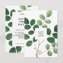 ヴィンテージ植物の「Save the Date」カード