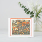 ヴィンテージ植物イラストレーション毒キノコ ポストカード (スタンド正面)