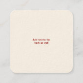 ヴィンテージ植物イラストレーション スクエア名刺 (裏面)