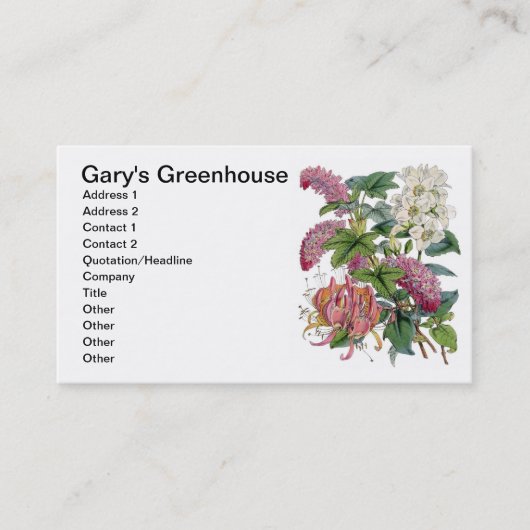 ヴィンテージ植物イラストレーション 名刺 (正面)