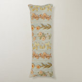 ヴィンテージ植物イラスト木材パネル ボディピロー (正面縦)