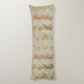 ヴィンテージ植物イラスト木材パネル ボディピロー (裏面 (縦))