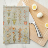 ヴィンテージ植物イラスト キッチンタオル (四つ折り)