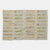 ヴィンテージ植物イラスト キッチンタオル (横)