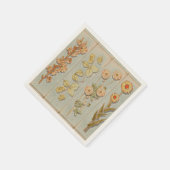 ヴィンテージ植物イラスト 素朴 スタンダードカクテルナプキン (角)