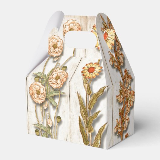 ヴィンテージ植物イラスト 素朴 フェイバーボックス (正面サイド)