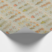 ヴィンテージ植物イラスト 素朴 ラッピングペーパー (角)