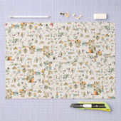 ヴィンテージ植物コラージュ 薄葉紙 (クラフト)