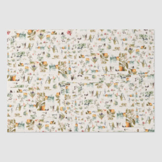 ヴィンテージ植物コラージュ 薄葉紙