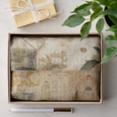 ヴィンテージ植物コラージュ 薄葉紙 (ギフト)