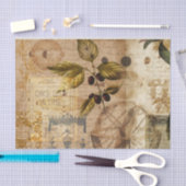 ヴィンテージ植物コラージュ 薄葉紙 (クラフト)