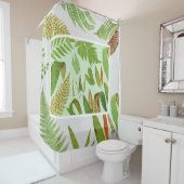 ヴィンテージ植物シダ シャワーカーテン (インサイチュ)