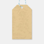 ヴィンテージ植物ティール（緑がかった色）金ゴールド結婚式の引き出物 ギフトタグ (裏面)