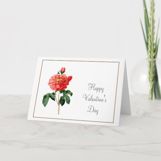 ヴィンテージ植物バラの花 シーズンカード (正面)