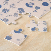 ヴィンテージ植物フローライラストレーションパターン ジグソーパズル (側面)