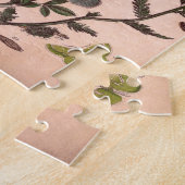 ヴィンテージ植物フローライラストレーションヤマドフラワー ジグソーパズル (側面)