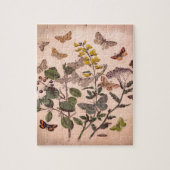 ヴィンテージ植物フローライラストレーションヤマドフラワー ジグソーパズル (縦)