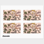 ヴィンテージ植物フローライラストレーション野草 スクエアシール (シート)