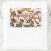 ヴィンテージ植物フローライラストレーション野草 スクエアシール (バッグ)