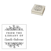 ヴィンテージ植物フローラスクリプトライブラリ蔵書票 ラバースタンプ (押印)