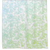 ヴィンテージ植物フローラバラパターン シャワーカーテン (正面)