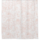 ヴィンテージ植物フローラバラ赤面パターン シャワーカーテン (正面)