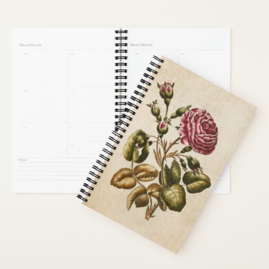 ヴィンテージ植物フローラバラ プランナー手帳 (ディスプレー)