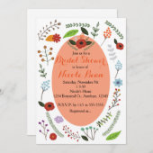 ヴィンテージ植物フローラブライダルシャワー招待状 招待状 (正面/裏面)