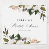 ヴィンテージ植物フローラブライダルシャワー スパークリングワインラベル (シングルラベル)