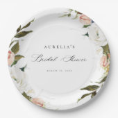 ヴィンテージ植物フローラブライダルシャワー ペーパープレート (正面)