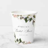 ヴィンテージ植物フローラブライダルシャワー 紙コップ (正面)