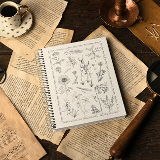 ヴィンテージ植物フローラモスハードカバー ノートブック