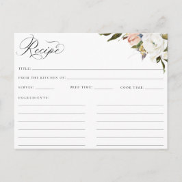 ヴィンテージ植物フローラレシピカード ポストカード