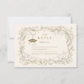 ヴィンテージ植物フローラ卒業 出欠カード (正面)