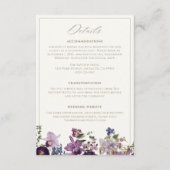 ヴィンテージ植物フローラ結婚詳細 エンクロージャーカード