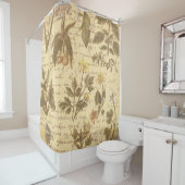 ヴィンテージ植物フローラ シャワーカーテン (インサイチュ)