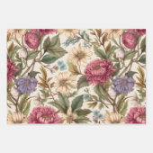 ヴィンテージ植物フローラ ラッピングペーパーシート (正面3)