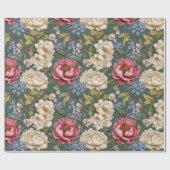 ヴィンテージ植物フローラ ラッピングペーパー (フラット)