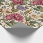 ヴィンテージ植物フローラ ラッピングペーパー (角)