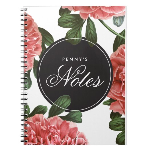 ヴィンテージ植物プリント | ノートブック (正面)