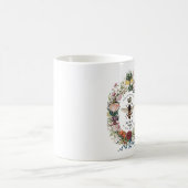 ヴィンテージ植物モダン女王蜂 コーヒーマグカップ (中央)