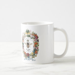 ヴィンテージ植物モダン女王蜂 コーヒーマグカップ
