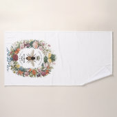 ヴィンテージ植物モダン女王蜂 バスタオル (バスタオル)