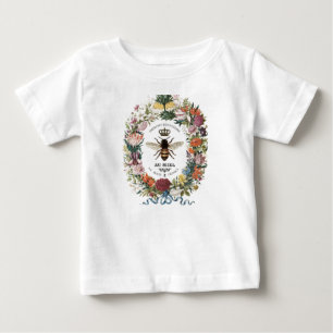 ヴィンテージ植物モダン女王蜂 ベビーTシャツ