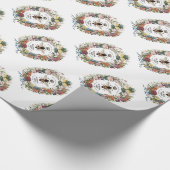 ヴィンテージ植物モダン女王蜂 ラッピングペーパー (角)