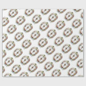 ヴィンテージ植物モダン女王蜂 ラッピングペーパー (フラット)