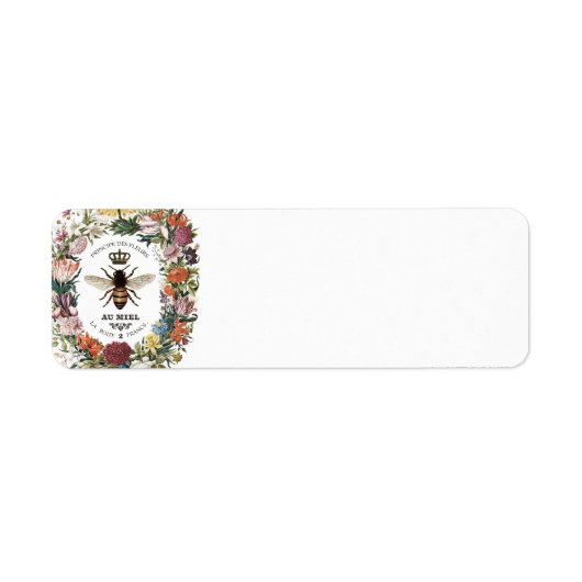 ヴィンテージ植物モダン女王蜂 ラベル (正面)