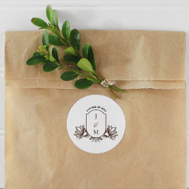 ヴィンテージ植物モノグラムクレスト ラウンドシール